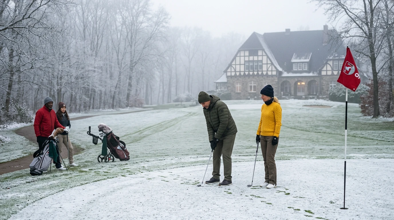 Deutscher Golfplatz mit Spielern verschiedener Altersgruppen