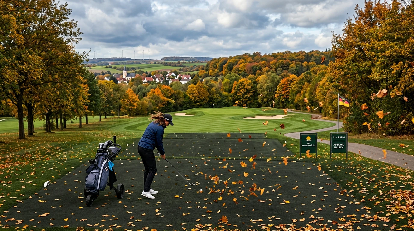 Moderner Golfplatz in deutscher Landschaft